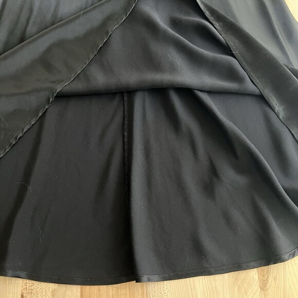 Vintage 90s XOXO Sleeveless Bias Cut Tank Dress High Neck Shiny Shimmer Black S - Picture 7 of 12